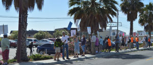 Protesters at the San Carlos Airport on Airport Way, in front of Surf Air office. June 17, 2017